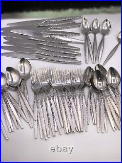 66 Pcs Venetia Oneida Community Mid Century Venetia Stainless Flatware