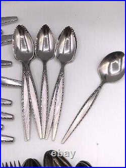 66 Pcs Venetia Oneida Community Mid Century Venetia Stainless Flatware