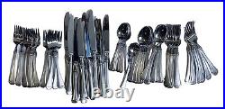 66 Pieces 8 Place Setting Oneida Obsidian STAINLESS STEEL FLATWARE +25 XTRA