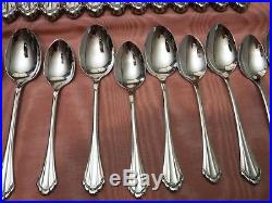 66pc Oneida Community Cube Marquette Stainless Steel Flatware for 12