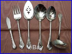 66pc Oneida Community Cube Marquette Stainless Steel Flatware for 12