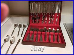 67 Pc Onieda Will O' Wisp Stainless Flatware Set For 12 + Heirloom Cube Mark