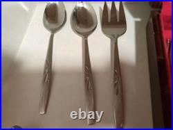 67 Pc Onieda Will O' Wisp Stainless Flatware Set For 12 + Heirloom Cube Mark