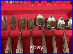 67 Pc Onieda Will O' Wisp Stainless Flatware Set For 12 + Heirloom Cube Mark