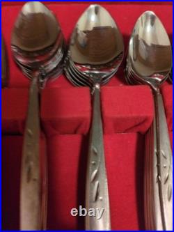 67 Pc Onieda Will O' Wisp Stainless Flatware Set For 12 + Heirloom Cube Mark