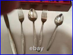 67 Pc Onieda Will O' Wisp Stainless Flatware Set For 12 + Heirloom Cube Mark