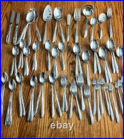 67 Pcs Oneida Twin Star Community Stainless Vtg Betty Crocker Flatware