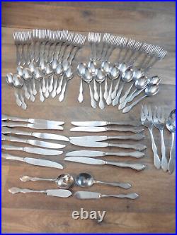 67 Pieces Rogers 1881 Stainless Oneida ltd Twilight Flatware Service for 12 +