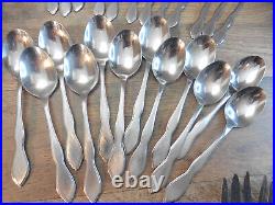 67 Pieces Rogers 1881 Stainless Oneida ltd Twilight Flatware Service for 12 +