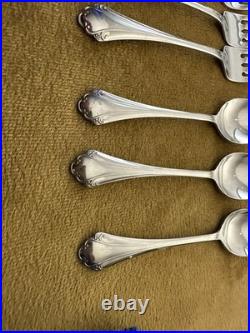 (7) 4 Piece Settings (withteaspoons) +serv ONEIDA Falkirk Stainless Steel Flatware