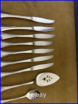 (7) 4 Piece Settings (withteaspoons) +serv ONEIDA Falkirk Stainless Steel Flatware