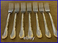 (7) DINNER FORKS Oneida Community GOLDEN BELLE ROSE Stainless Flatware