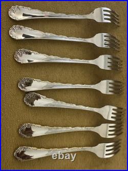 (7) DINNER FORKS Oneida Community GOLDEN BELLE ROSE Stainless Flatware