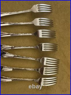(7) DINNER FORKS Oneida Community GOLDEN BELLE ROSE Stainless Flatware