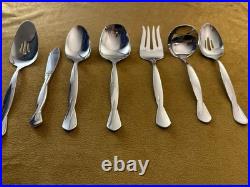 (7) Pc Serving Set ONEIDA USA TORSADE Stainless Flatware Glossy