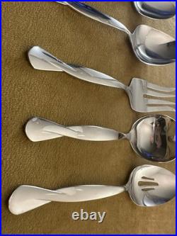 (7) Pc Serving Set ONEIDA USA TORSADE Stainless Flatware Glossy