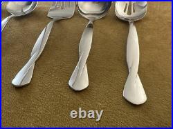 (7) Pc Serving Set ONEIDA USA TORSADE Stainless Flatware Glossy