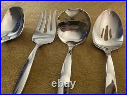 (7) Pc Serving Set ONEIDA USA TORSADE Stainless Flatware Glossy