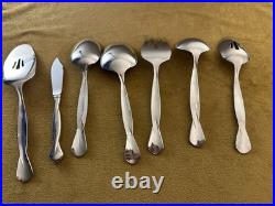(7) Pc Serving Set ONEIDA USA TORSADE Stainless Flatware Glossy