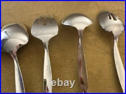 (7) Pc Serving Set ONEIDA USA TORSADE Stainless Flatware Glossy