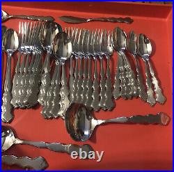 70 Pc Oneida HH Valerie Distinction Deluxe Stainless Flatware 8 Place Settings +