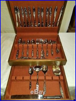 70 Pieces Oneida Community Stainless My Rose Flatware