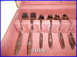70 pc Oneida Oneidacraft Deluxe Lasting Rose Stainless Flatware Set AWESOME Cond