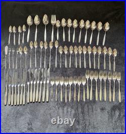 71 Pc Vintage Oneida LTD Stainless Flatware Set USA Silverware Lot