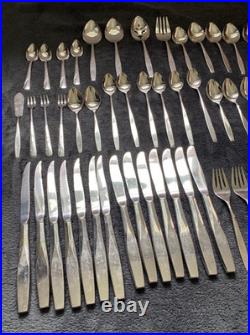 71 Pc Vintage Oneida LTD Stainless Flatware Set USA Silverware Lot