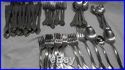 71 pieces Oneida USA tribeca stainless flatware seving pieces forks spoons kni