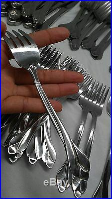 71 pieces Oneida USA tribeca stainless flatware seving pieces forks spoons kni