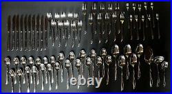 72 Pc MCM Oneida Community Stainless Flatware Set Twin Star Atomic Starburst VTG