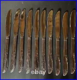 72 Pc MCM Oneida Community Stainless Flatware Set Twin Star Atomic Starburst VTG