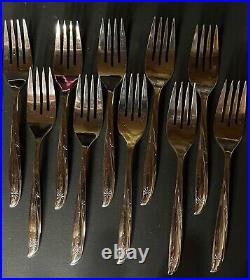 72 Pc MCM Oneida Community Stainless Flatware Set Twin Star Atomic Starburst VTG