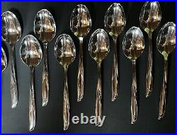 72 Pc MCM Oneida Community Stainless Flatware Set Twin Star Atomic Starburst VTG