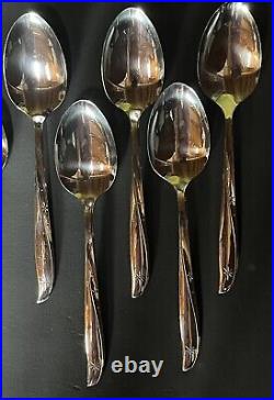 72 Pc MCM Oneida Community Stainless Flatware Set Twin Star Atomic Starburst VTG