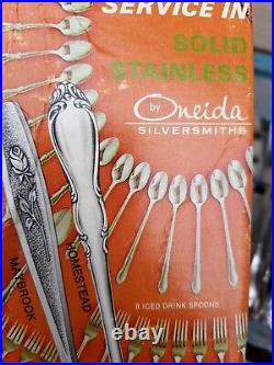 72 Pcs Oneida HOMESTEAD Simeon L & George H Rogers Co Stainless Flatware Set