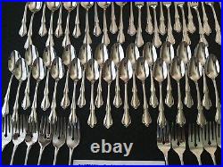 72 Pcs! Serves 12 Chateau Oneidacraft Deluxe Stainless with24 Teaspoons Free Ship