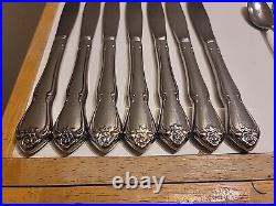 72 Pieces 1881 Rogers Oneida USA Stainless Flatware Set ARBOR ROSE TRUE ROSE