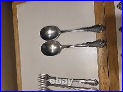 72 Pieces 1881 Rogers Oneida USA Stainless Flatware Set ARBOR ROSE TRUE ROSE