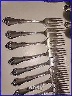 72 Pieces 1881 Rogers Oneida USA Stainless Flatware Set ARBOR ROSE TRUE ROSE