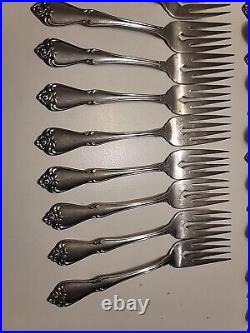 72 Pieces 1881 Rogers Oneida USA Stainless Flatware Set ARBOR ROSE TRUE ROSE