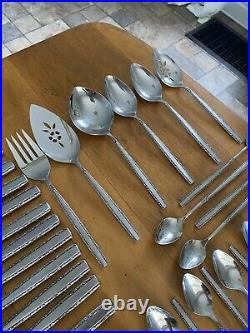 73 Pcs Venetia Oneida Community Mid Century Venetia Stainless Flatware EUC