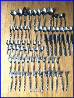 74 Vintage piece set of Oneida Community Viola Viola stainless flatware