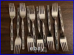 75 Pcs/Serves For 10 Madrid BlackAccent OneidaCommunity Stainless with19 teaspoons