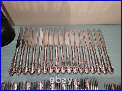 75 Pieces Oneida Dover Stainless Flatware Cube Mark Glossy