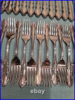 75 Pieces Oneida Dover Stainless Flatware Cube Mark Glossy