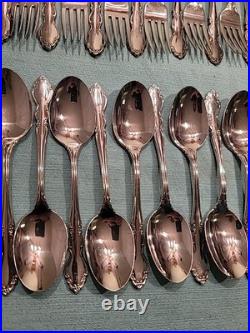 75 Pieces Oneida Dover Stainless Flatware Cube Mark Glossy