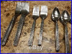 75 pc Oneida Floral Flatware Complete Service for 10 Stainless Wm A Rogers