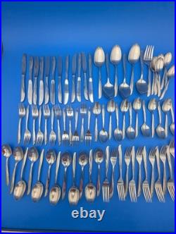 76 Pcs Oneida Stainless Twin Star Flatware Service for 12 plus Serving Pieces